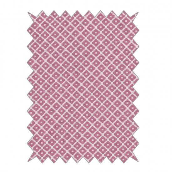 Material textil Rayher, romburi, alb/rosu deschis, dimensiune 100x70 cm, 100% bumbac, 110 g/m2