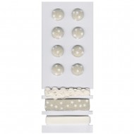 Nasturi si panglici, stele, bej,diam.1,7cm + 3panglici 1m, 8buc/set