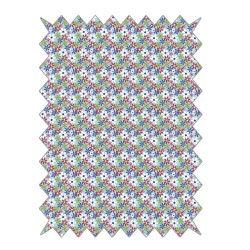 Material textil Rayher, floricele mici, dimensiune 100x65 cm, 100% bumbac, 135 g/m2