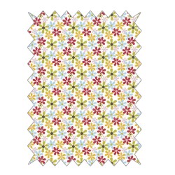 Material textil Rayher, floricele viu colorate, 100% bumbac, dimensiune 100 x 65 cm, 135g/m2