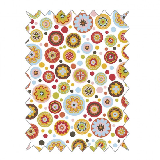 Material textil Rayher, motive florale, dimensiune 100x65 cm, 100% bumbac, 135 g/m2