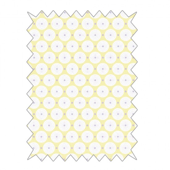 Material textil Rayher, pe fond galben deschis, dimensiune 100 x 65 cm, 100% bumbac, 135g/m2
