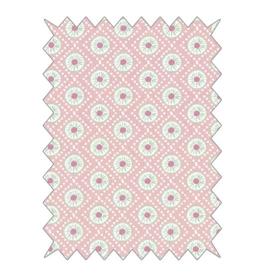 Material textil Rayher, pe fond roz, dimensiune 100x65 cm, 100% bumbac, 135 g/m2