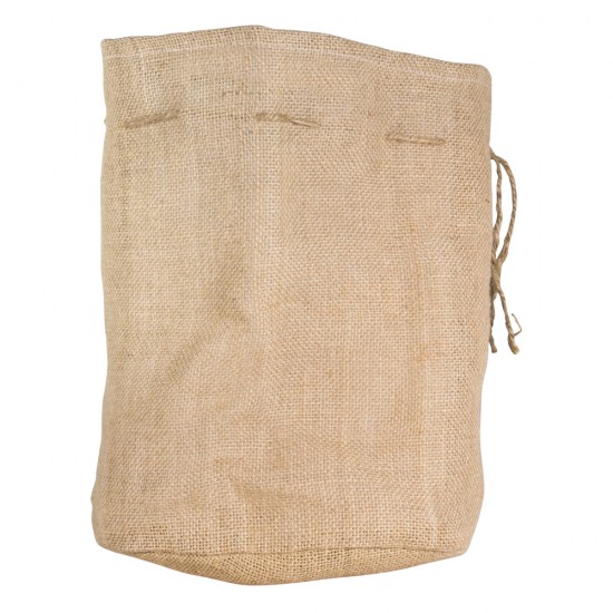 Jute bag with round bottom, 25cm o, 33cm, with jute cord