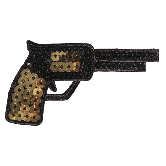 Sticker textil pentru calcat Cowboy gun , 7x4cm 
