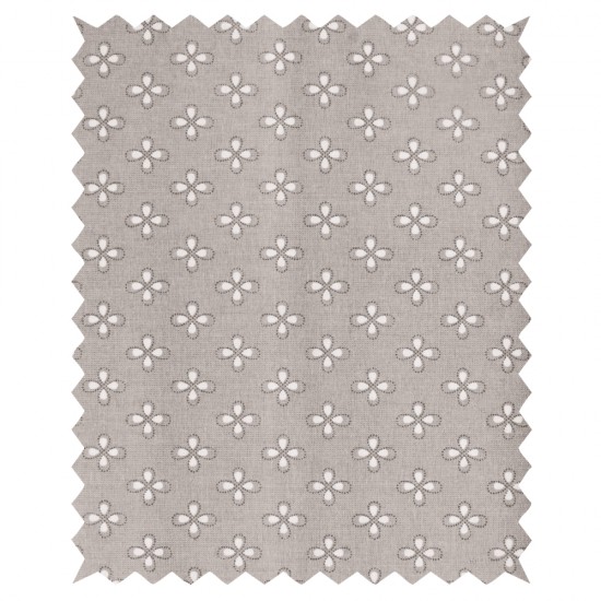 Tesatura bumbac, flori, gri, 100x70cm, 110g / m2