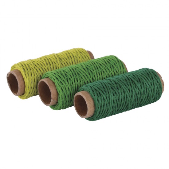 Snur canepa, Rayher, 1 mm, 3 culori/set (green shades), 12 m/culoare