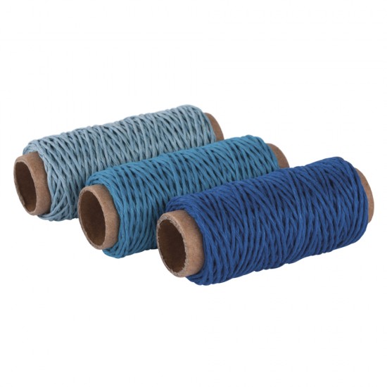 Snur canepa, Rayher, 1 mm, 3 culori/set (blue shades), 12 m/culoare