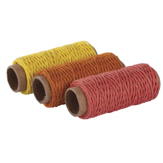 Snur canepa Rayher, 1 mm , 3 culori/set (yellow,orange, red), 12 m/culoare