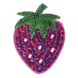 Sticker textil pentru calcat Strawberry, 4.7x6.3cm