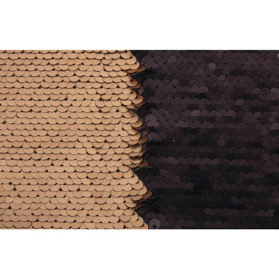 Tesatura cu paiete, negru/ auriu, 2x32cm, aprox.400g/m2