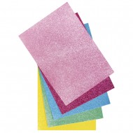 Pasla cu sclipici Rayher, 20x30 cm, 5 culori/set