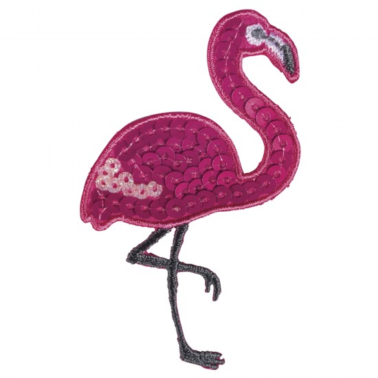 Sticker textil pentru calcat Flamingo, 4.5x7.5cm