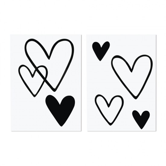 Iron-on transfer foil Heart, 6 pieces