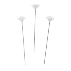 Sticker pin Diamond, 7mm ø, crystal, 52mm, tab-box 50pcs