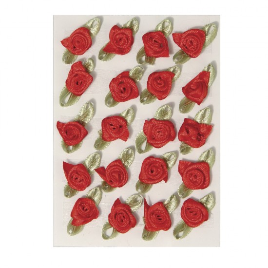 Decoratiune trandafiri, 10 mm, rosu, 20 buc/set