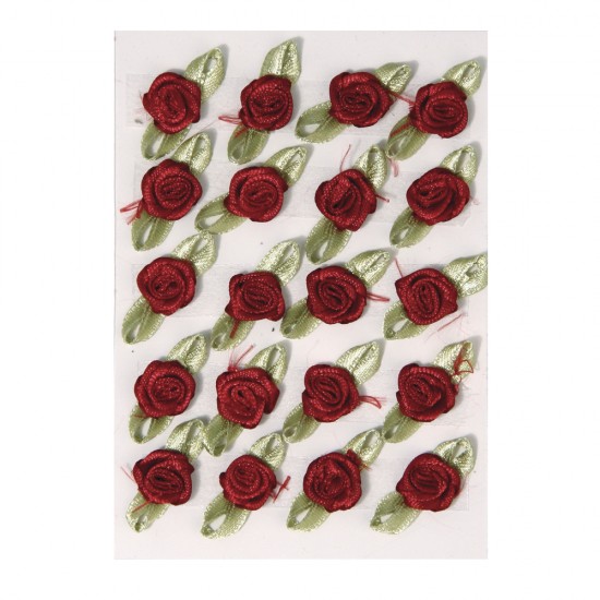 Decoratiune trandafiri, 10 mm, rosu inchis , 20 buc/set