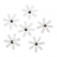 Flori satin, Rayher, white, 1.8 cm, 60 buc/set
