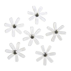 Flori satin, Rayher, white, 1.8 cm, 60 buc/set Flori satin, Rayher, white, 1.8 cm, 60 buc/set