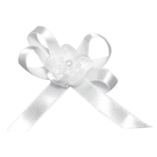 Decoratiune floare, 6 cm, alb, 5 buc/set