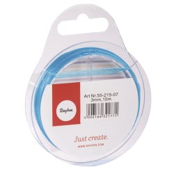 Panglica organza turquoise Rayher, 3 mm, 10 m/rola Panglica organza turquoise Rayher, 3 mm, 10 m/rola