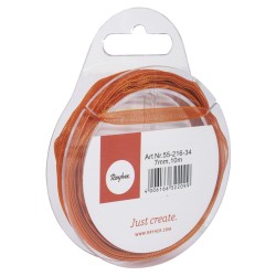 Panglica organza orange Rayher, 7 mm, 10 m/rola Panglica organza orange Rayher, 7 mm, 10 m/rola