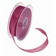 Panglica organza pink Rayher, tivita, 25 mm, pretul este pe metru liniar
