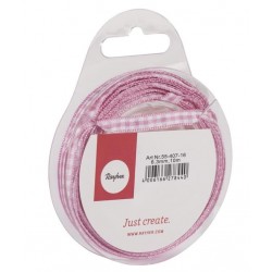 Panglica pepit roz pal Rayher, 6 mm, 10 m/rola Panglica pepit roz pal Rayher, 6 mm, 10 m/rola