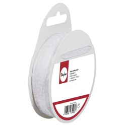 Panglica organza alba Rayher, puncte, 6mm, 10 m/rola Panglica organza alba Rayher, puncte, 6mm, 10 m/rola