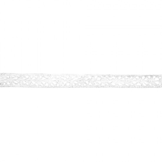 Dantela bumbac, Rayher, white, 1 cm, 3 m/rola