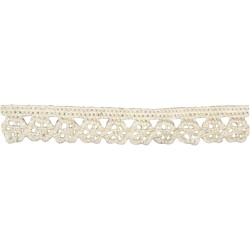 Dantela bumbac, Rayher, beige, 1 cm, 3 m/rola Dantela bumbac, Rayher, beige, 1 cm, 3 m/rola