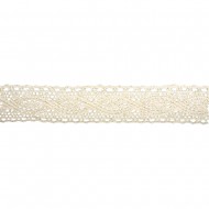 Dantela bumbac, Rayher, beige,  2.3 cm, 2.5 m/rola