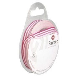 Panglica pink tones Rayher, cu dungi, 9.5 mm, 8 m/rola Panglica pink tones Rayher, cu dungi, 9.5 mm, 8 m/rola