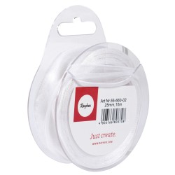 Panglica organza alba Rayher, puncte, 2,5 cm, 10 m/rola Panglica organza alba Rayher, puncte, 2,5 cm, 10 m/rola