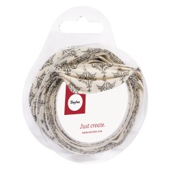 Panglica bumbac Rayher, bej, 25 mm, 4 m/rola