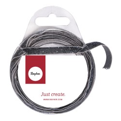 Panglica catifea midnight blue metallic Rayher, 6 mm, 4 m/rola Panglica catifea midnight blue metallic Rayher, 6 mm, 4 m/rola