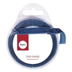 Panglica catifea navy-blue Rayher, 9 mm, 3 m/rola Panglica catifea navy-blue Rayher, 9 mm, 3 m/rola