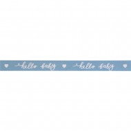 Panglica Hello Baby, Rayher,  baby blue, 15 mm, pretul este pe metru liniar