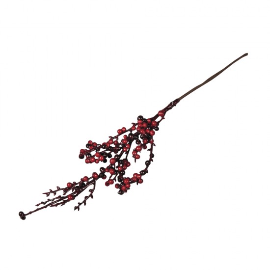 Floare artificiala, Rayher, ramura cu boabe rosii, 30 cm