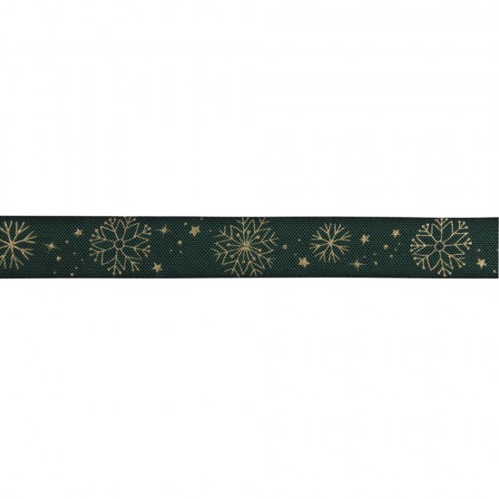 Panglica verde-inchis Rayher, cer instelat, 25 mm, pretul este pe metru liniar