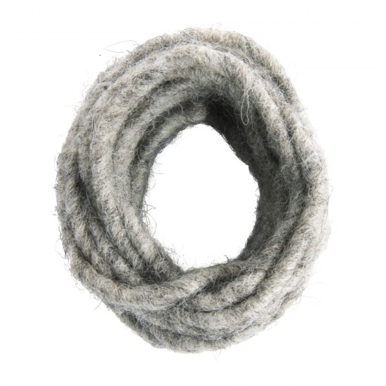 Snur lana gri Rayher, cu miez de sarma, 5 mm, 3 m/rola