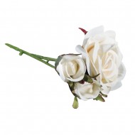 Floare artificiala, trandafir, 15 cm, white