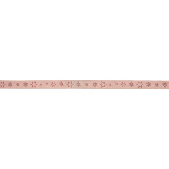 Panglica antique pink Rayher, stelute, 10 mm, pretul este pe metru liniar
