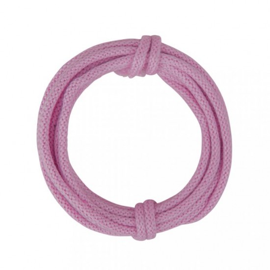 Snur tricotat, pink, Rayher, cu miez de sarma, 5 mm, 3 m/rola