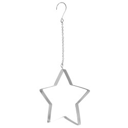 Ornament Rayher, steluta din metal, cu agatatoare, dimensiune 11.5 cm