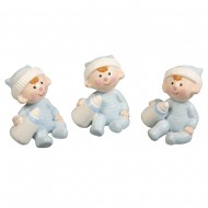 Polyresin Baby   Boy  , baby blue, 3x2.5cm, box