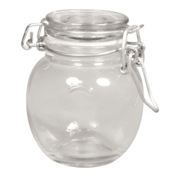 Vas sticla Rayher, cu capac, diam.6.5 cm, inaltime 9 cm