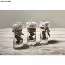 Suport lumanare sticla, Rayher, 9.5 x 4.5 cm, 3/set Suport lumanare sticla, Rayher, 9.5 x 4.5 cm, 3/set