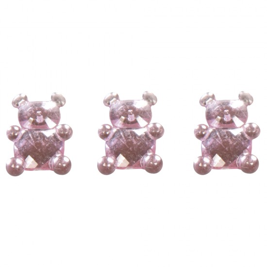 Element decorativ Rayher, ursulet, roz , 1.1x1.5cm, 24 buc/set