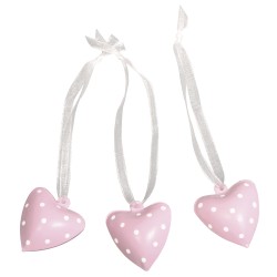 Clopotei metalici, Rayher, inima, baby pink, 3x2,5cm, 6 buc/set